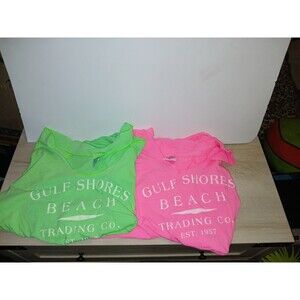 Lot Of 2 Trading Co Beach Outfitters Shirts Gulf Shores Beach Womens XL 53×24